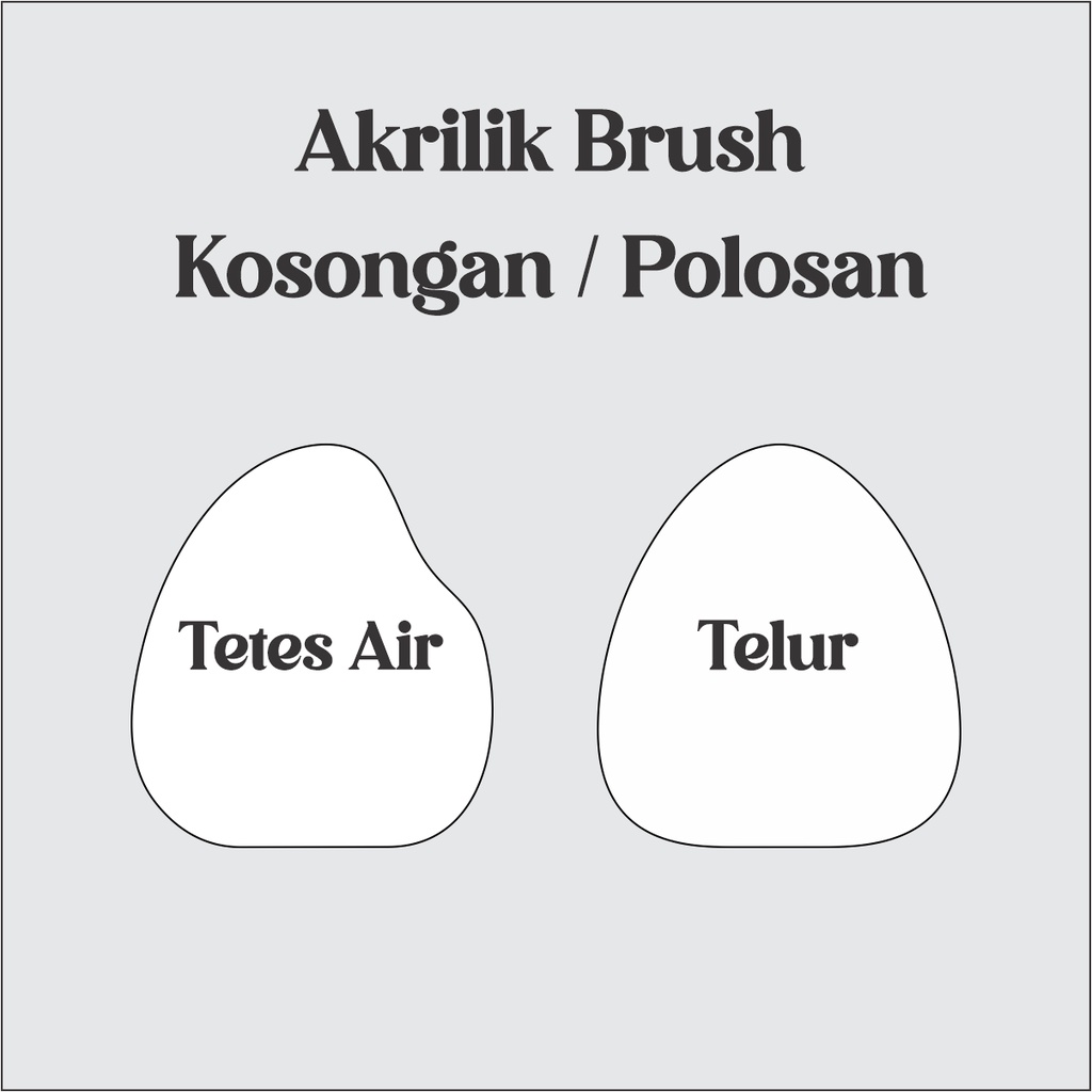 Tetes Air Akrilik Kosongan Acrylic Brush Dekorasi Mahar Polos Tanpa Tulisan