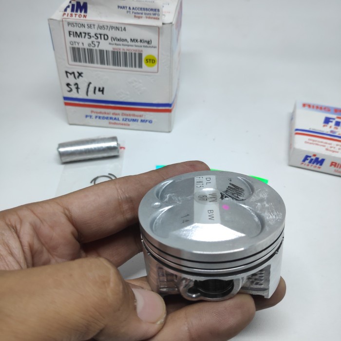 Piston Fim Mx King Vixion 57 - 60 Mm Fim 75 Pin 14 Piston Dome High