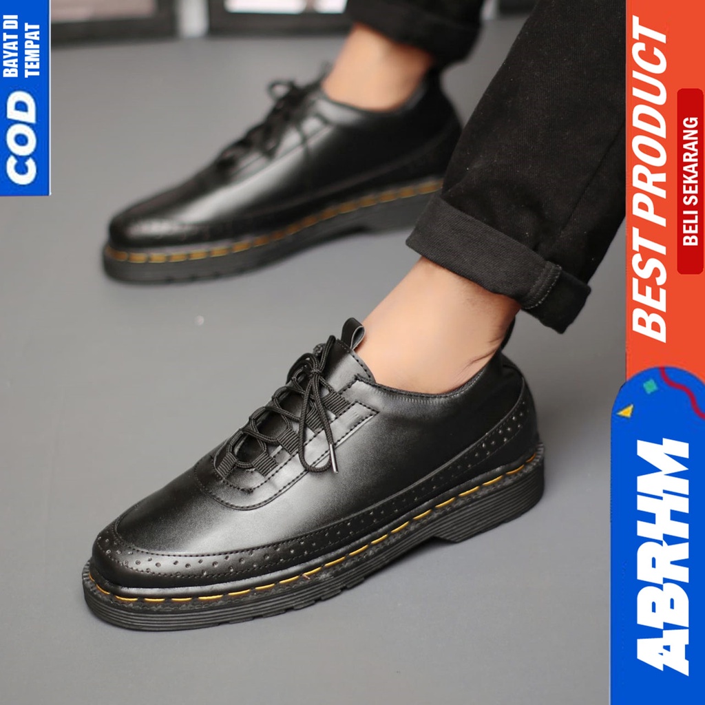 Sepatu Formal Pantofel Pria Kerja Kantor Hitam Abrhm Garfil