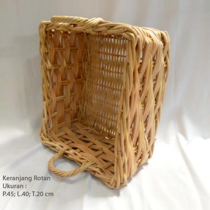 Keranjang Anyaman Rotan Persegi Panjang kotak besar kecil loundry