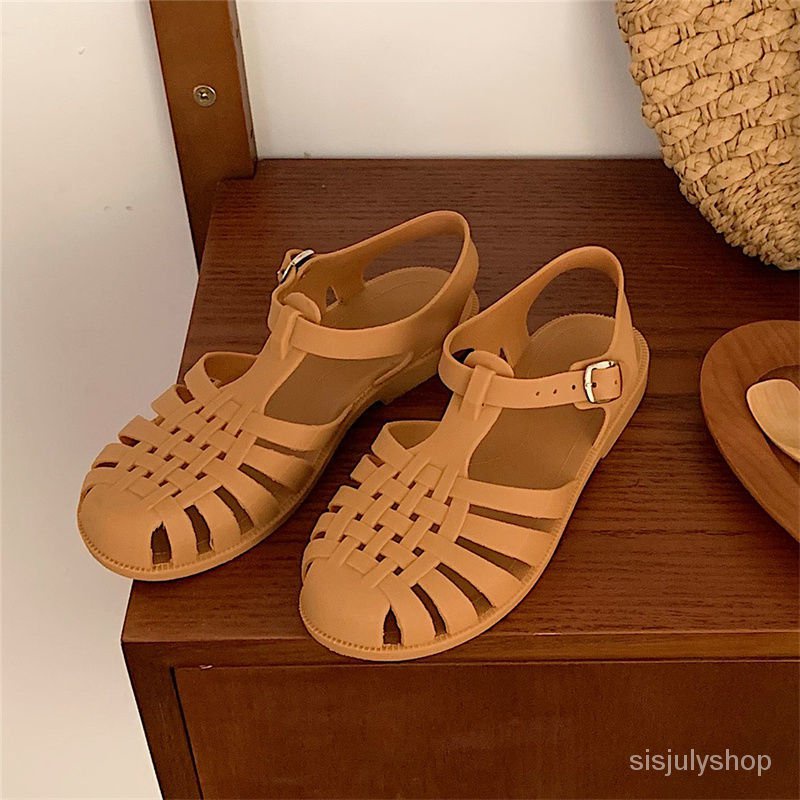 [✅BISA COD] #Sisjuly# Melissa/Sandal datar wanita/Sandal anyaman wanita/Sandal vintage wanita