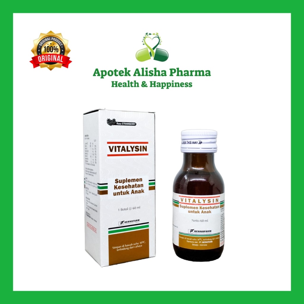 Vitalysin Sirup 60/100ml - Vitalisin Syrup Multivitamin Tumbuh Kembang Anak / Fitalysin / Pitalysin Sirup