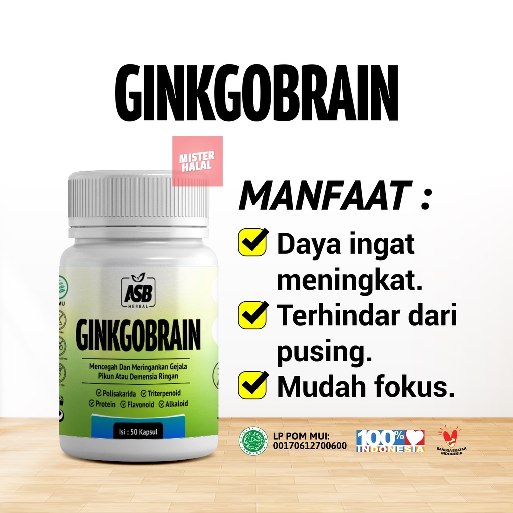 GINKGOBRAIN Vitamin Otak Terbaik Untuk Anak-Anak Remaja Dewasa &amp; Lansia | Kecerdasan Daya Ingat Nutrisi Otak
