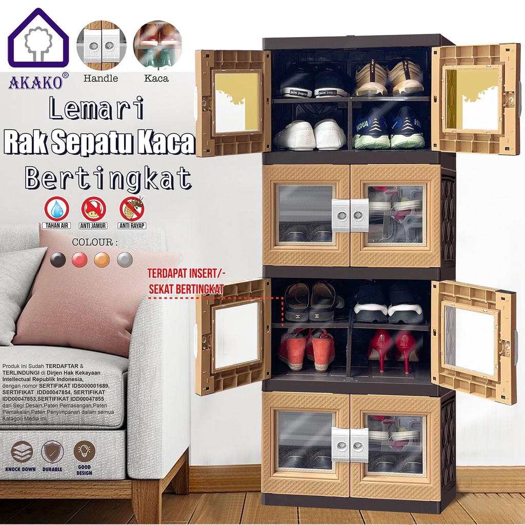 RAK SEPATU TINGKAT AKAKO/RAK SEPATU SUSUN/LEMARI SEPATU AKAKO TINGKAT 4, 6, 8, 10 SUSUN