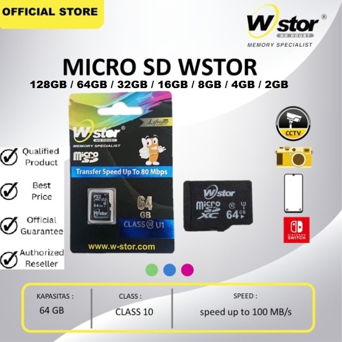 Memori Micro Sd 128gb 64gb 32gb 16gb 8gb 4gb 2gb Wstor/Takuma/visipro Packing BERGARANSI