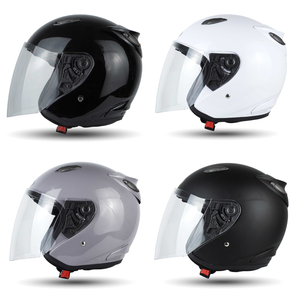 Helm Half Face Dewasa INK Centro Basic Solid Untuk Helm Wanita Dan Pria Warna Lengkap SNI