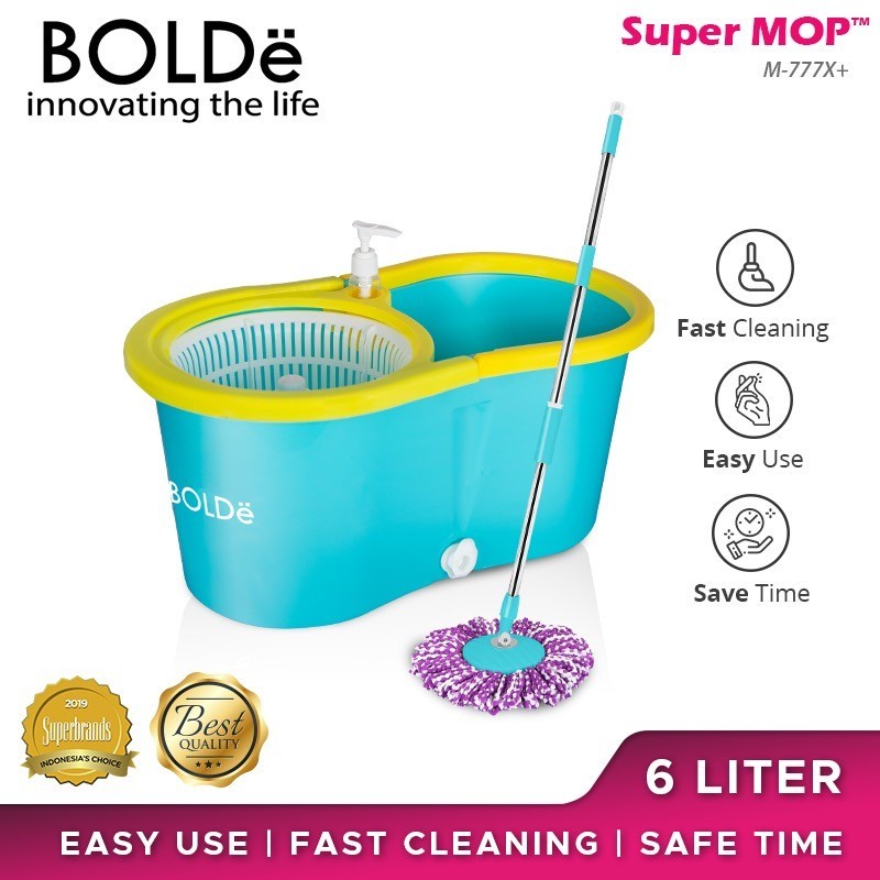 BOLDe Alat Pel Super Mop M-777X+ (Botol + Lubang Drainase)