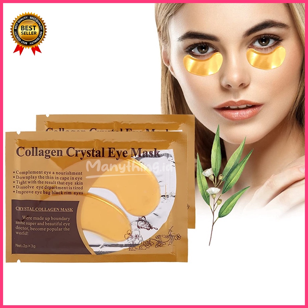 1 PASANG Masker Mata COLLAGEN CRYSTAL GOLD EYE BAG MASK EYEMASK ANTI MATA PANDA Anti Aging Wrinkle Emas