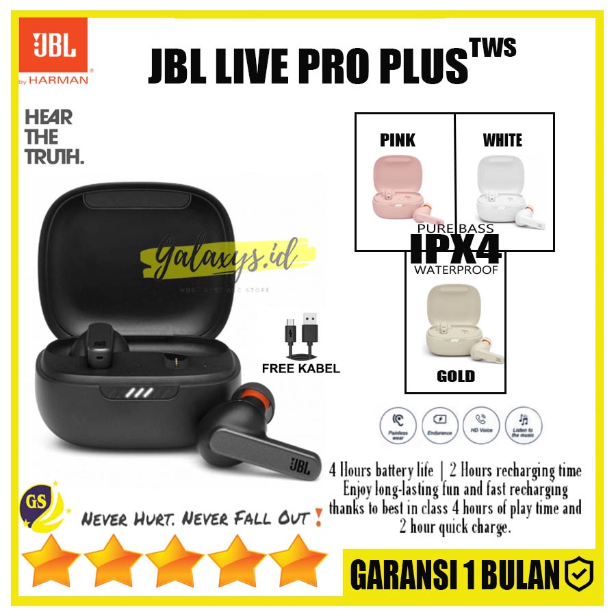 JBL Live Pro Plus Pro+ TWS Headset Bluetooth Super Clone 1 : 1 OEM by HARMAN KARDON Earphone Wireless