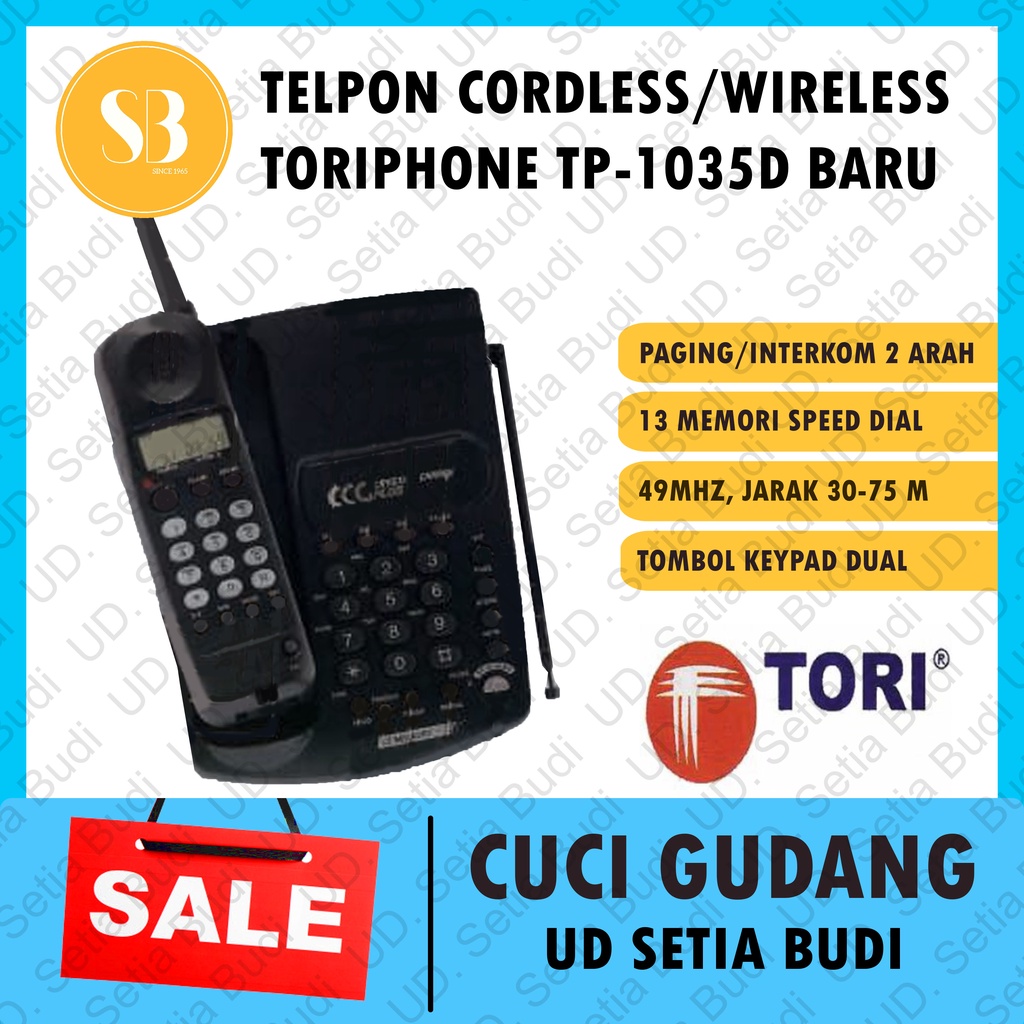 Telepon Cordless Handsfree Speakerphone Toriphone TC 1035D Baru Gres