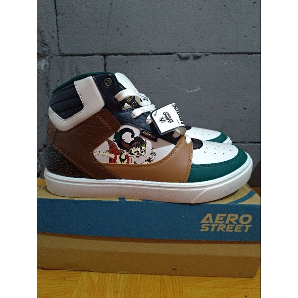 Aerostreet Hoops Wayang Natural Hijau Tua Coklat Size 42