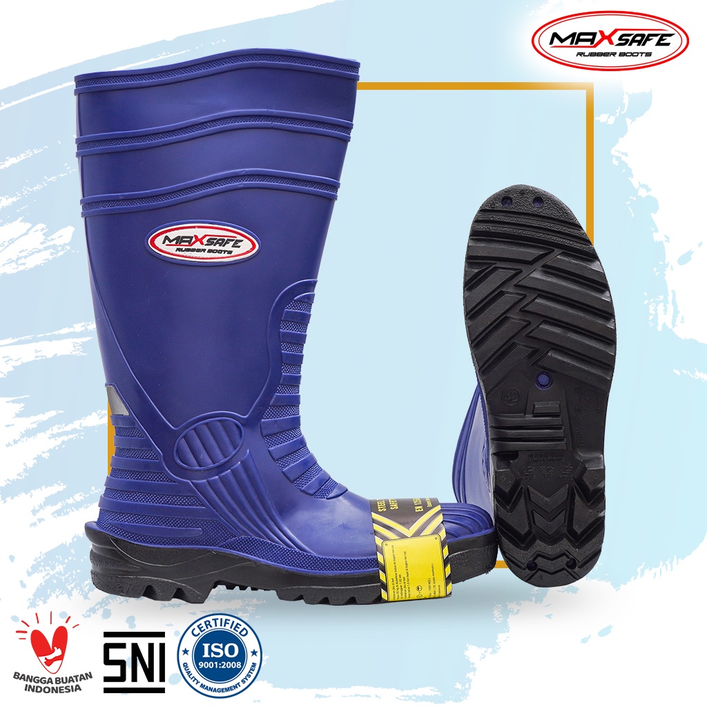 Sepatu Boot Safety Toyobo &amp; MaxSafe  Biru