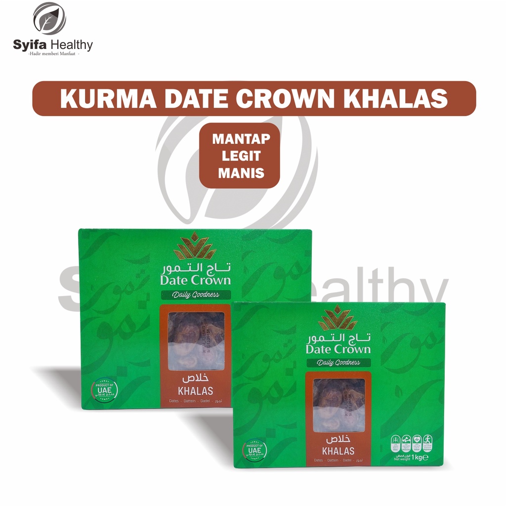 

Kurma Kering Khalas Date Crown berat 1Kg Per Kemasan pasti Legit dan Nyaman