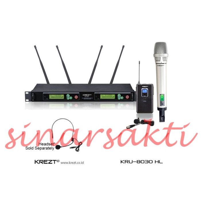 Mic Wireless Krezt Kru 8030 ( Handheld + Clip On )
