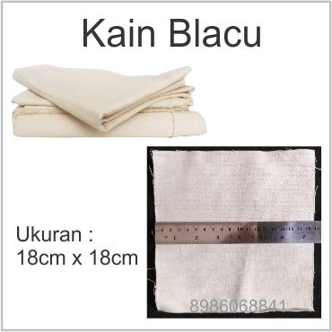 Kain Blacu Belacu Blaco kanvas lukis sulam waxing 18cm x 18cm