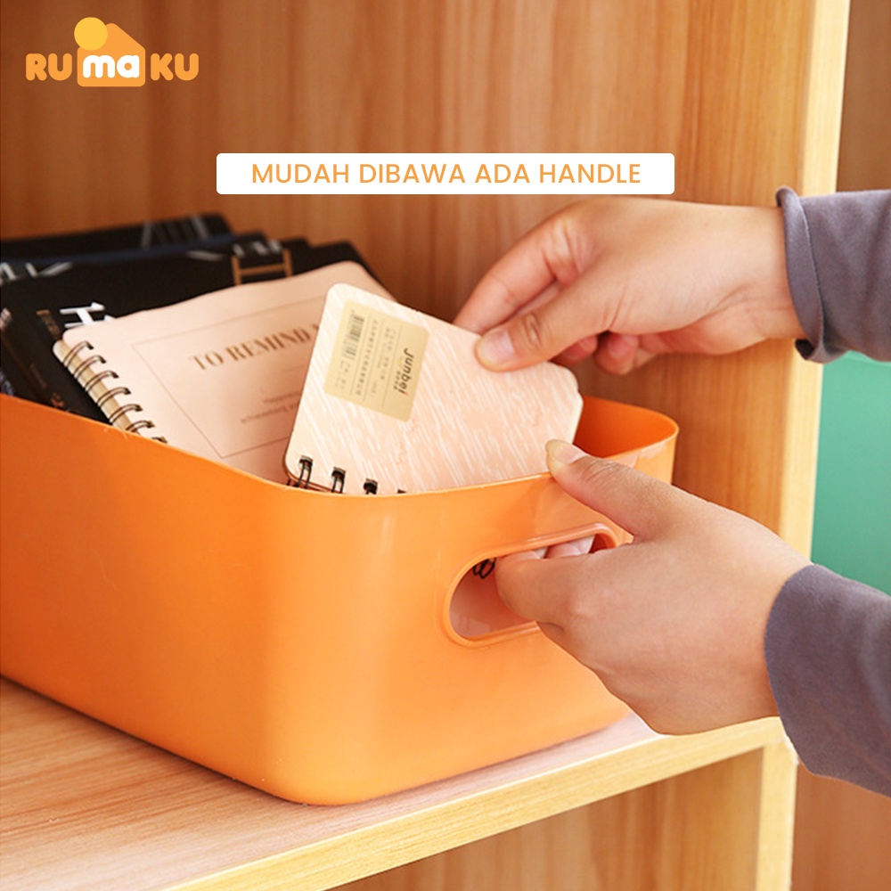 Rumaku Keranjang Serbaguna Tempat Penyimpanan Mainan Pakaian Makanan Makeup Kosmetik Multifungsi Storage Box Organizer Bahan Plastik