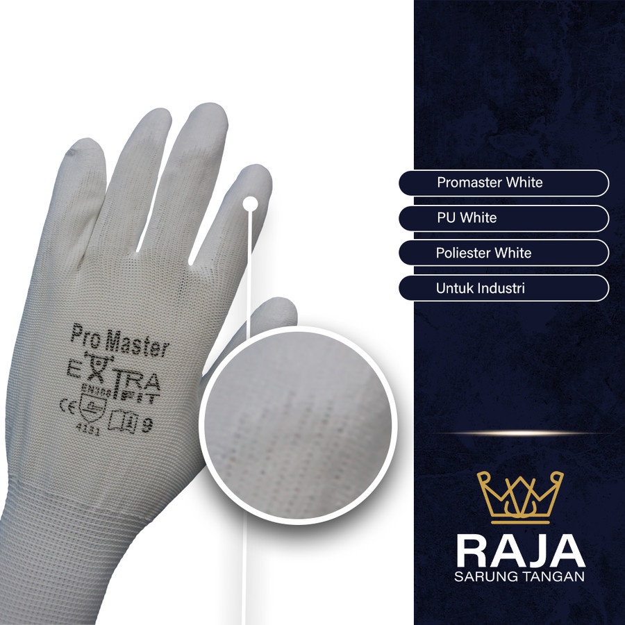 Sarung Tangan Karet/ Sarung Tangan Promaster Putih/ White