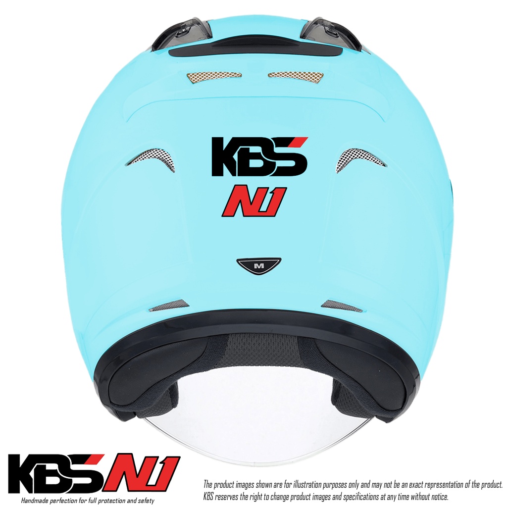 KBS N1 BLUE DOF / Helm Half Face Basic Polos Solid Helm Kekinian Untuk Pria Dan Wanita Dewasa SNI DOT COD
