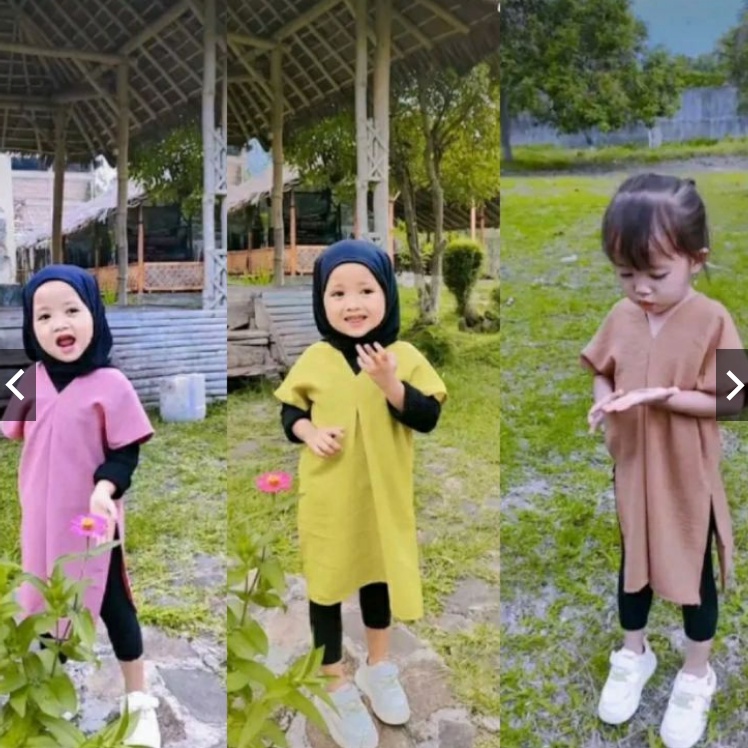 BAJU MUSLIM ANAK / LALITA LONG SQUARE ANAK usia 1-8 tahun cringkel airflow