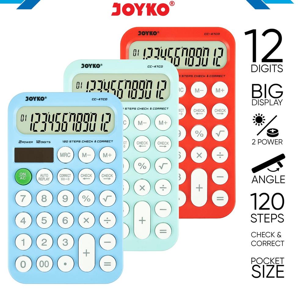 

12.12 ✨SALE✨ Calculator Kalkulator Joyko CC-47CO 12 Digits Check Correct !