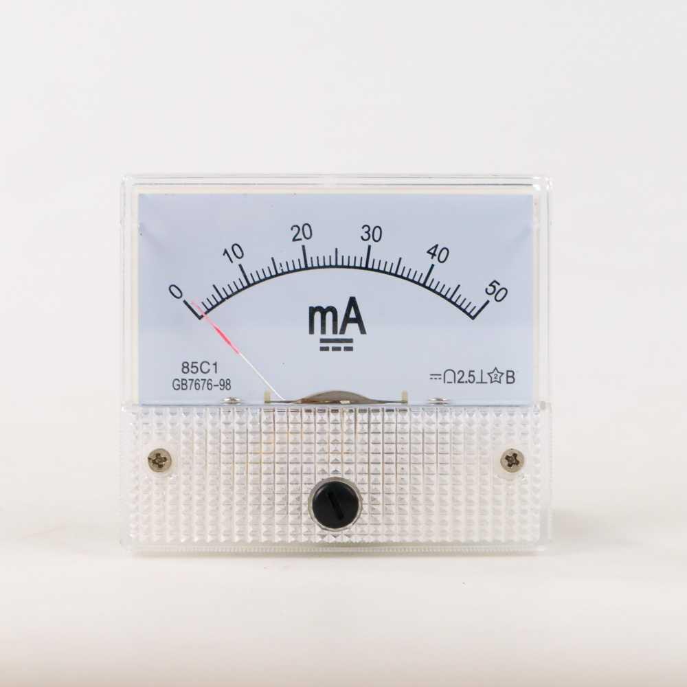 Pengukur Arus Listrik Analog Ammeter Panel AMP Meter 50mA - 85C1 - White