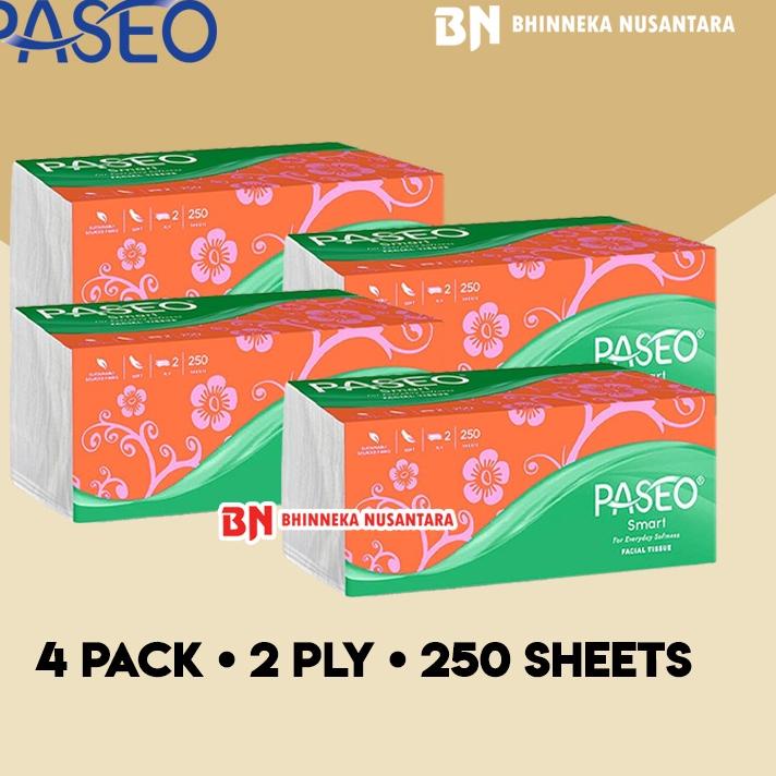 ✨Grosir✨ Paseo Smart Facial Tissue 250 Sheets [4 Pack] ?