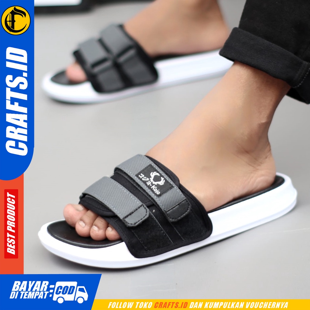 Sandal Slide Pria Sendal Casual Slop Ringan Travelling Crafts Lillard