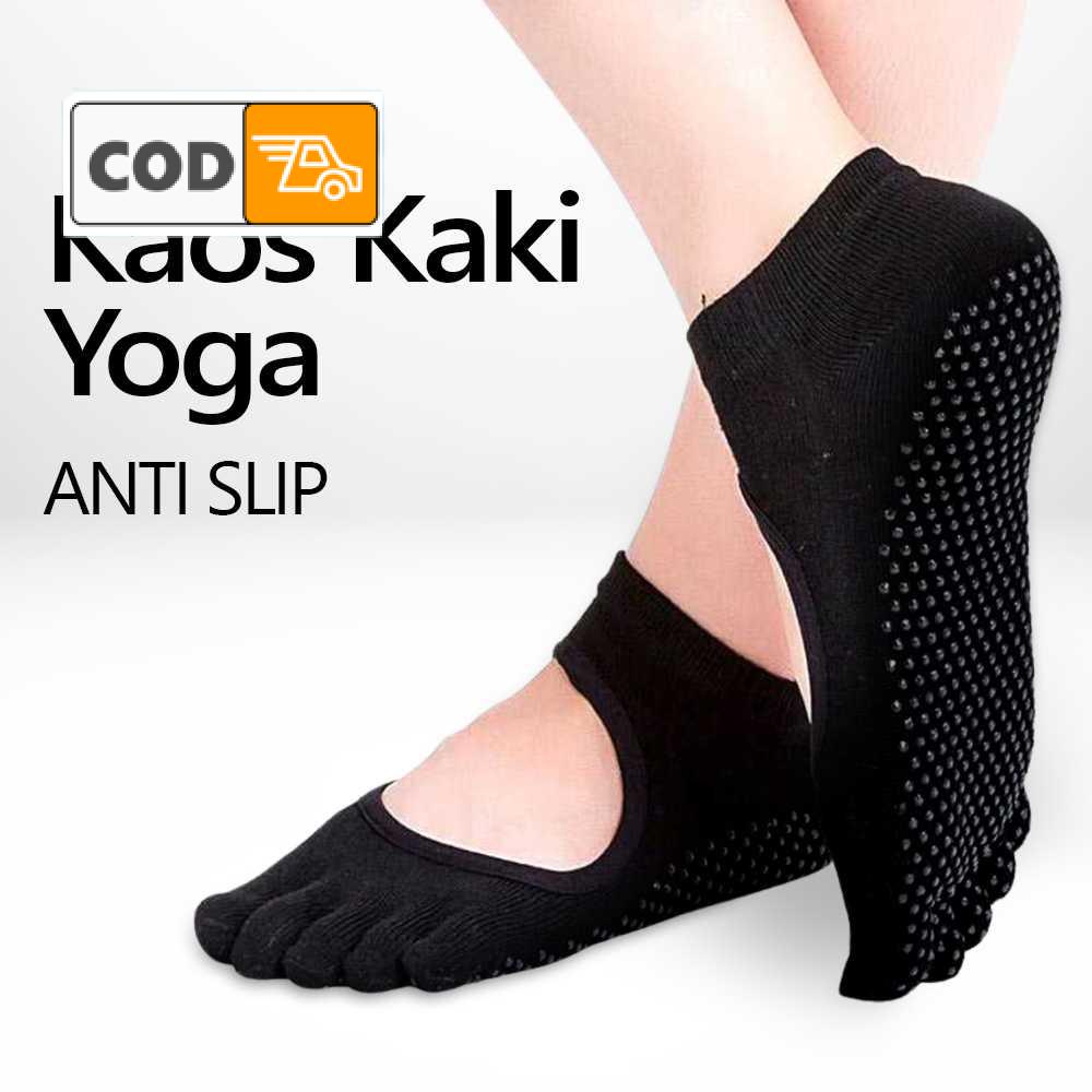 Kaos Kaki Khusus Yoga Anti Slip Tergelincir Wanita Elastis Dengan Bintik Silikon