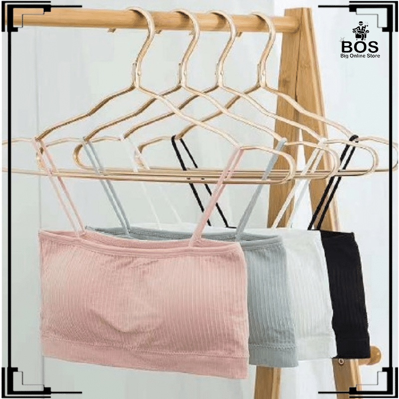 BOS-Sport Bra Kemben Tali Kecil Dalaman Wanita Korea Import BH Gym Zumba Tanpa Kawat Tanktop Spaghetti