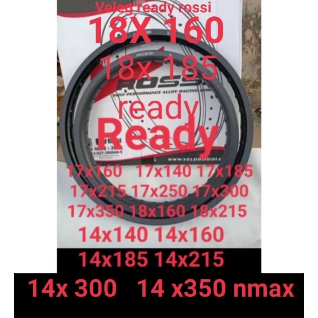 COD Hitam Doff Ready Vleg veleg ruji jari jari merk Vrossi Rossi ring 14 & 17 & 18 hitam doff bebas 