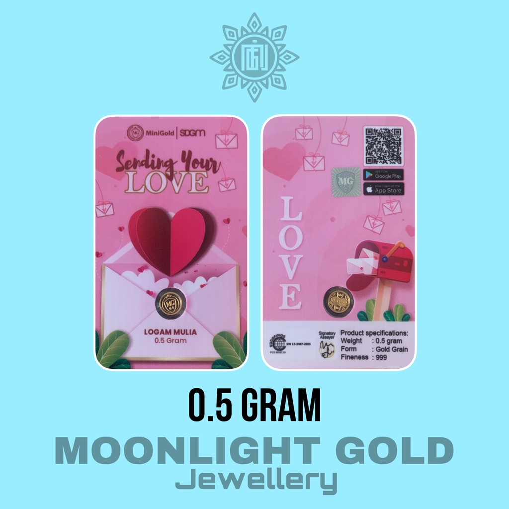 MiniGold 0.5 Gram Gift Series Love New 0,5gr Bisa Tukar Tambah Antam logam mulia 05gr 0,5 0.25gr 0,2