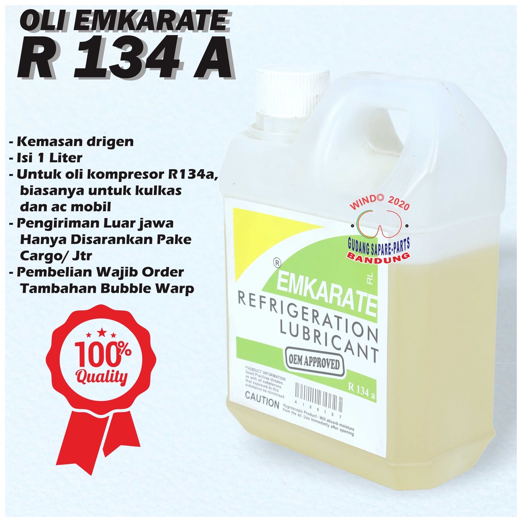 OLI OIL KOMPRESOR EMKARATE R134 A REFRIGRATION LUBRICANT | OLI AC | KULKAS 1 LITER