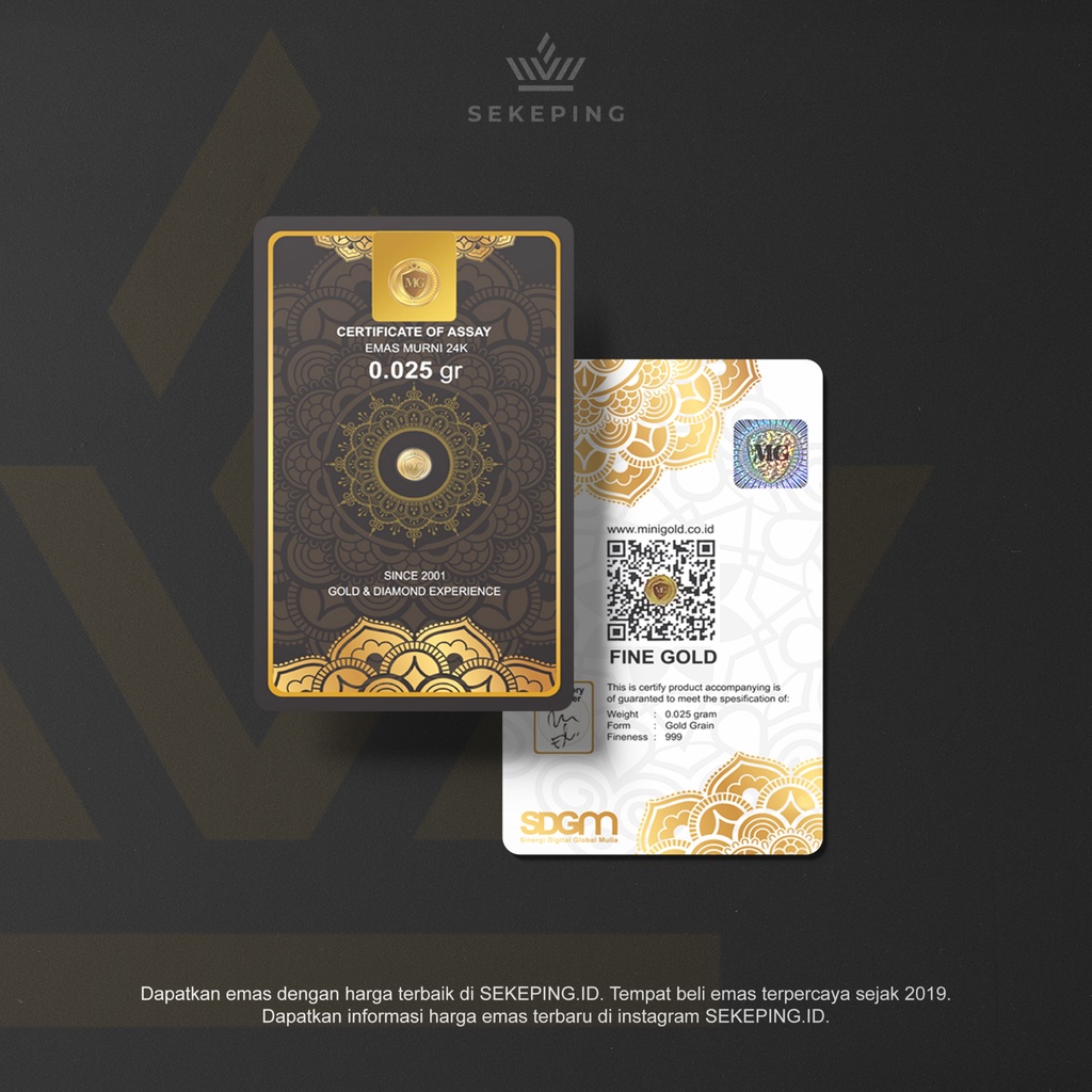MINIGOLD 0.025 GRAM EMAS MINI 24K MINI GOLD BISA TUKAR ANTAM