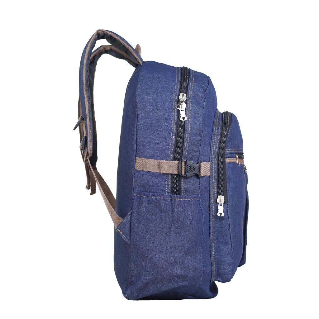 Tas Ransel Pria Wanita Kanvas Jeans Denim ARCHIE Backpack Cowok Cewek DIstro Terbaru Kapasitas Besar Muat Banyak Bahan Tebal Kualitas Impor Ransel Mudik Backpacker Traveling