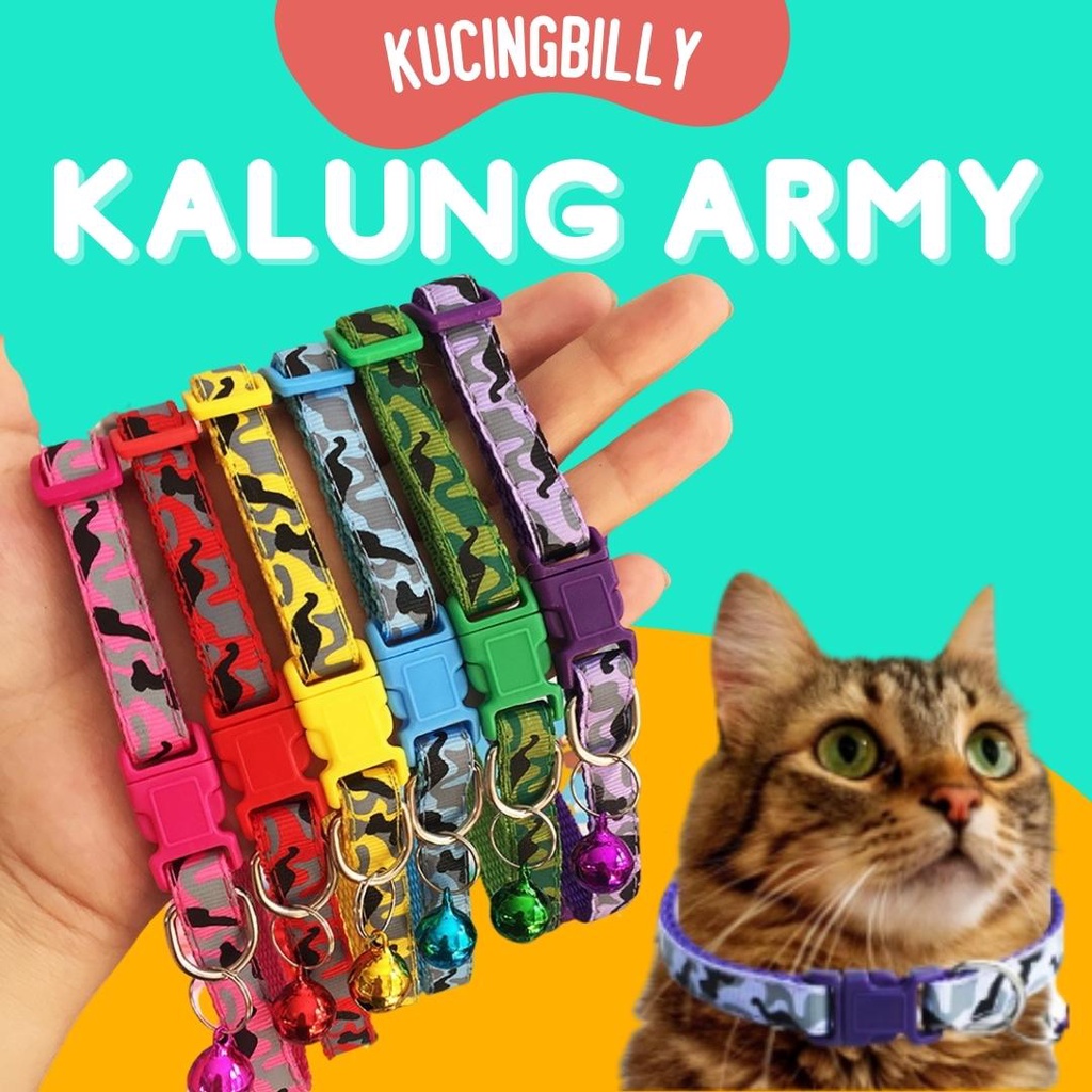 Kalung kucing lonceng Army