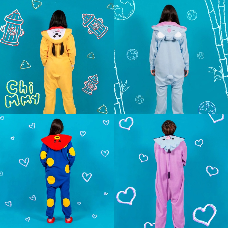 Kigurumi BT21 BTS Kostum Onesie Cosplay Chimmy Cooky Tata Mang Koya Dewasa