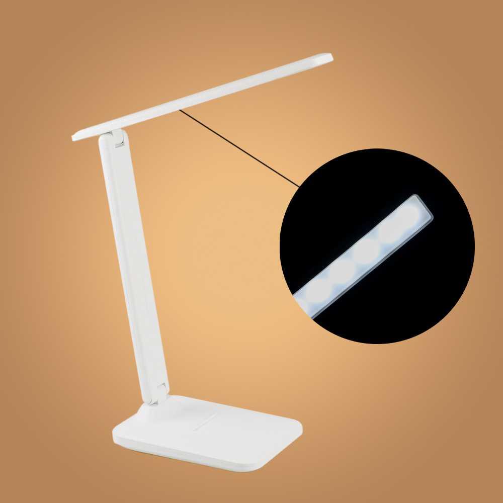 Lampu Meja Belajar LED Eye Protection Rechargeable 3 Color - K8E-PRO - White
