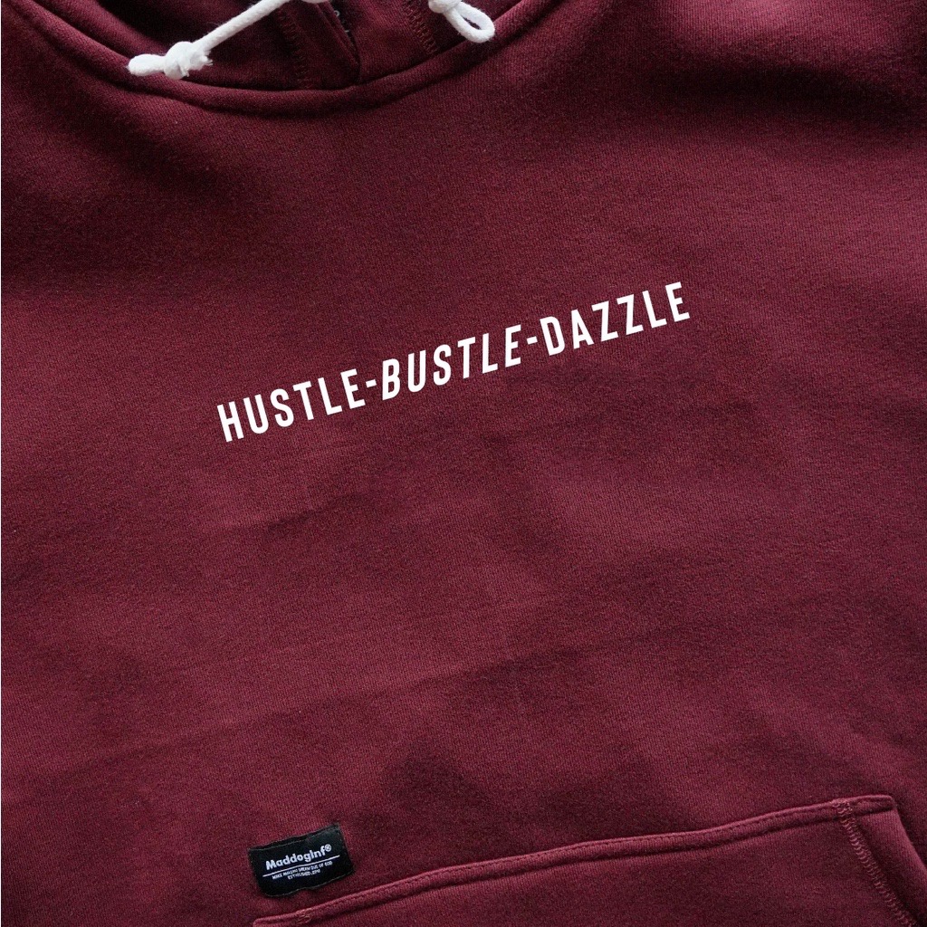 Sweater hoodie hustle maroon unisex / jaket hoodie distro pria wanita