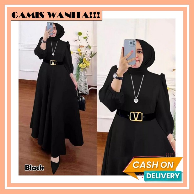 Gamis Lebaran Dewasa Terbaru Remaja Cewek Mewah Maxi Dres Import Panjang Games2022 Pengajian Muslima