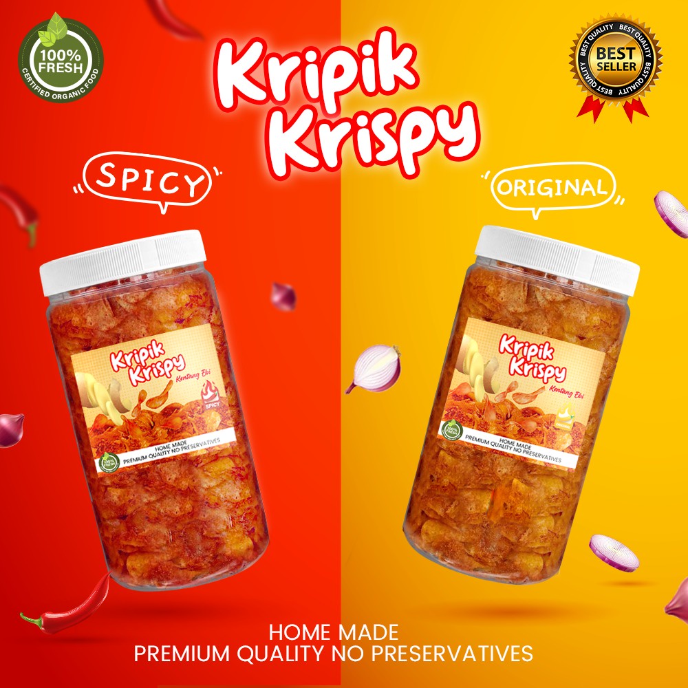 Keripik Kentang Ebi Keripik Krispy Homemade Tanpa Pengawet Premium Quality