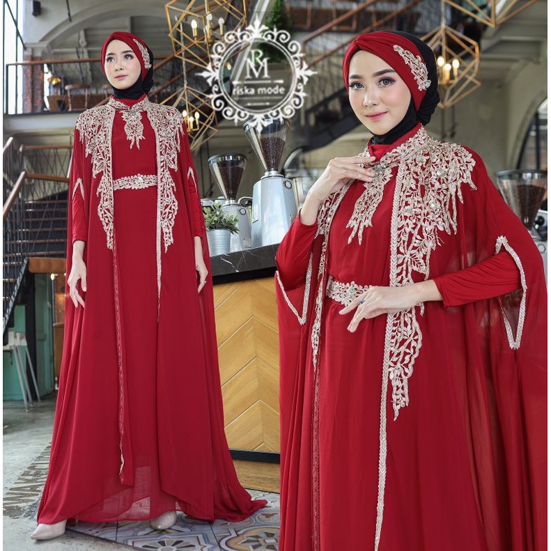 Kaftan Alissa Rose Free Inner dan Ciput Original Butik