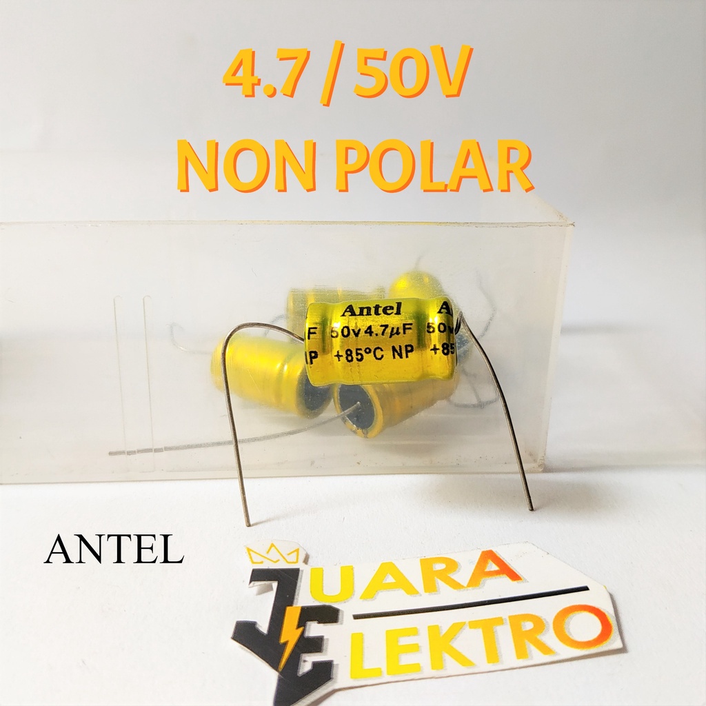 KAPASITOR ELCO 4.7uF / 50V NON POLAR (1 Pcs) | Capasitor Elko 4.7 uF/50 Volt NON POLAR ANTEL