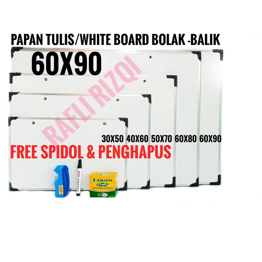 

❉ 60X90 CM/Papan Tulis/Whiteboard/Papan Tulis Anak/Papan Tulis 2 Sisi Spidol dan Kapur Rafli Rizqi ❁