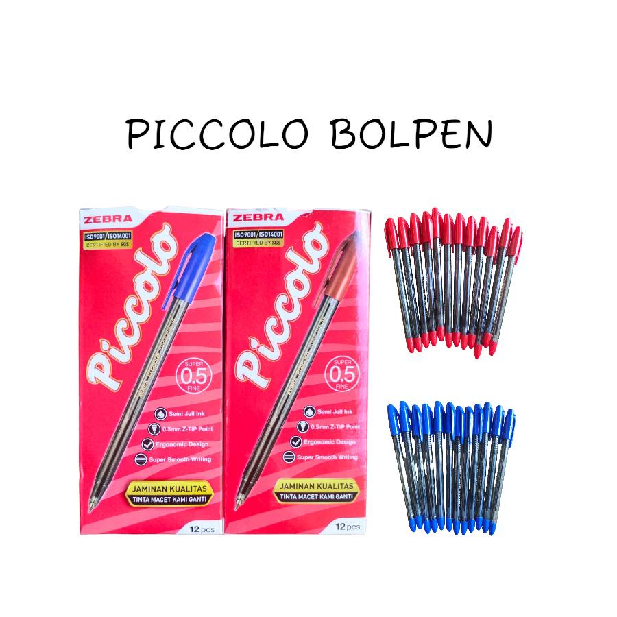 

[3PCS] BOLPEN PICCOLO ZEBRA BIRU & MERAH 0.5 / PICCOLO PULPEN