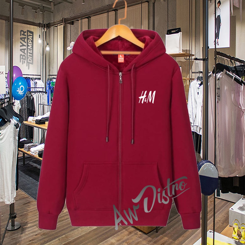 COD Jaket Distro H&amp;M Text Putih Premium Quality Sweater Tulisan Jaket Kata-Kata Hoodie Sablon