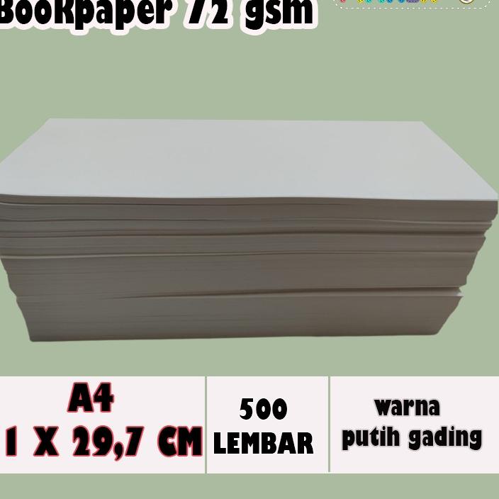 

♪ BOOKPAPER 72 GSM A4 KERTAS IMPERIAL KERTAS NOVERL 72 gsm PER RIM mm ○