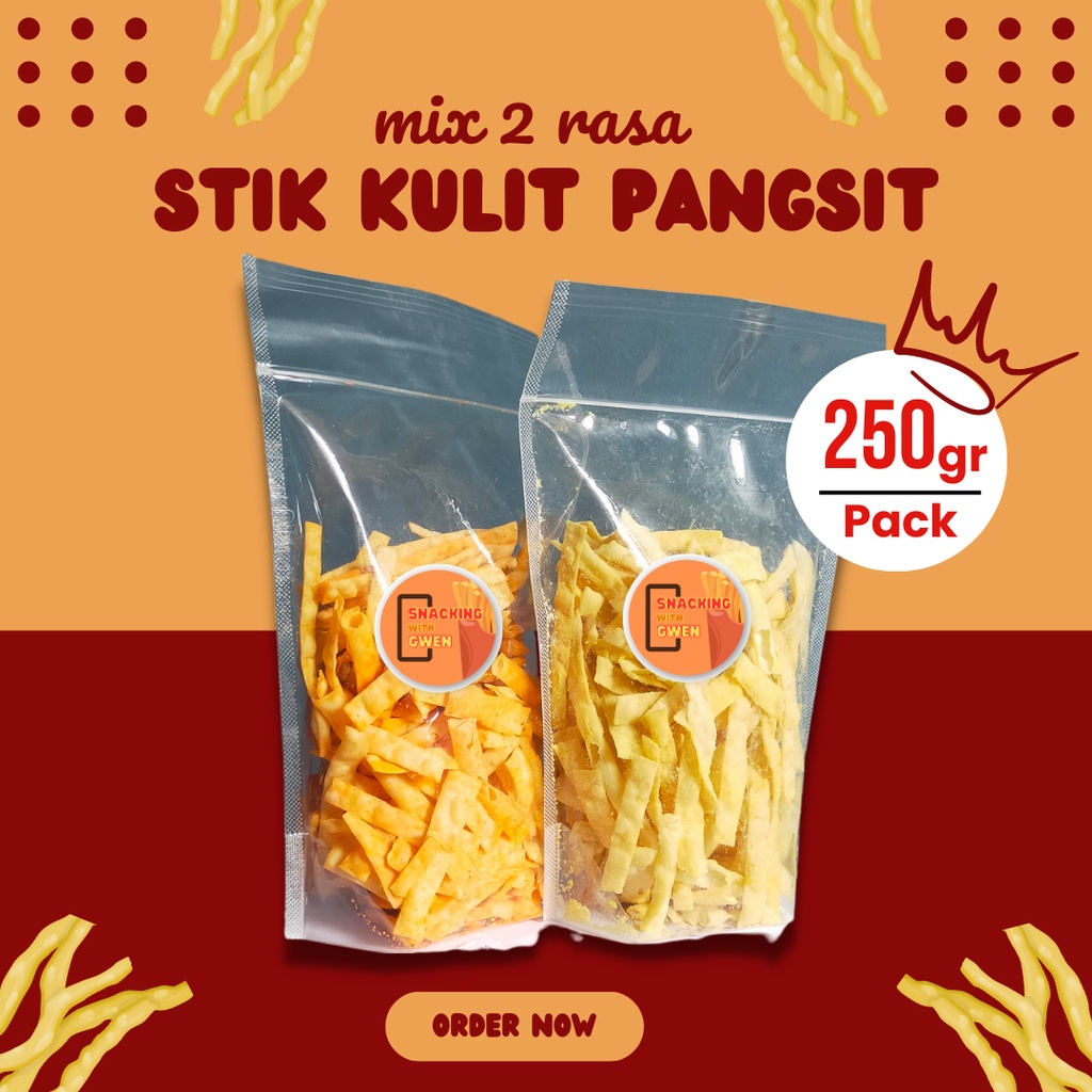 

Stik Kulit Pangsit rasa Mix 2 Rasa 250gr/pack