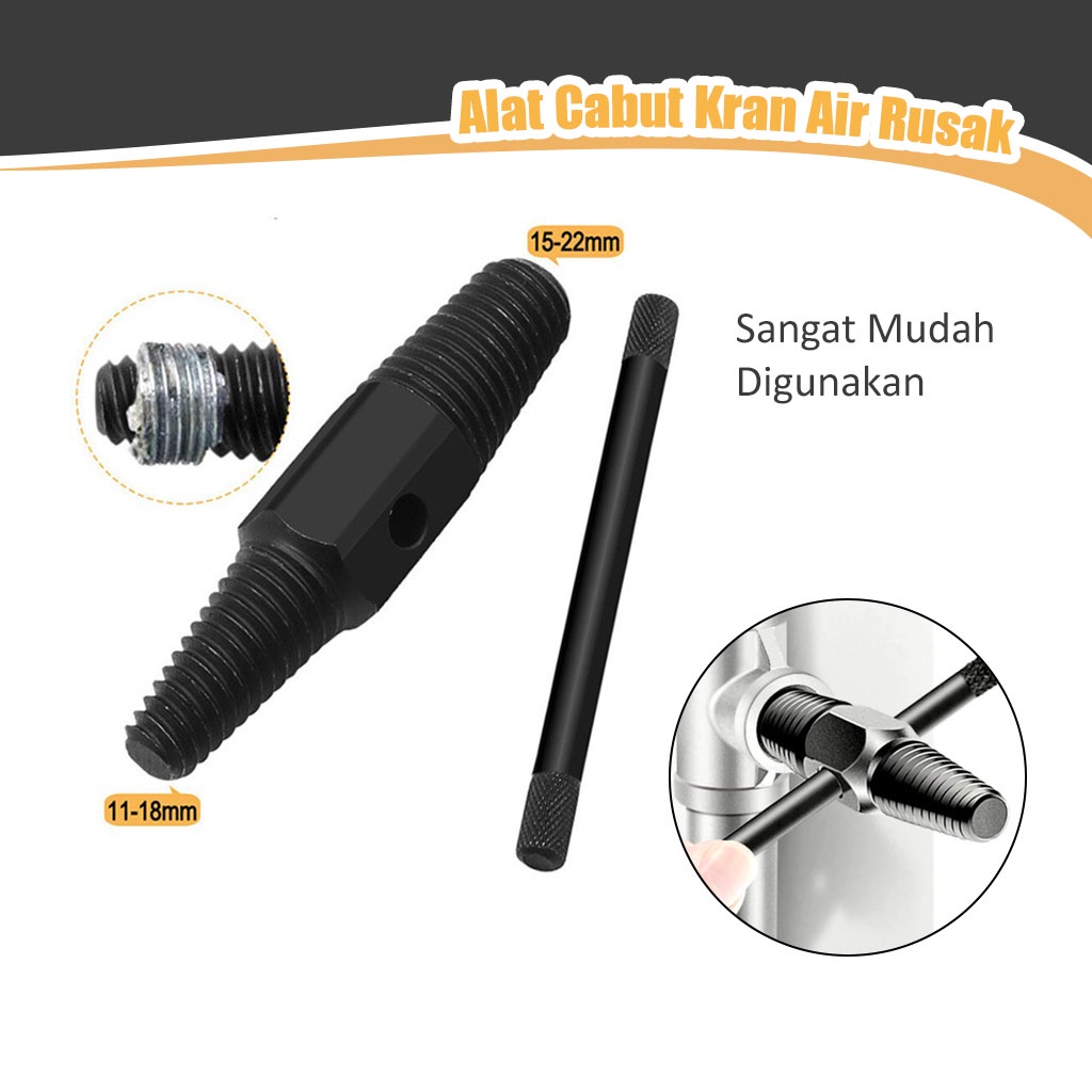 Alat Cabut Pipa Keran Rusak 1/2&quot; 3/4&quot; Broken Pipe Extractor Kran  Alat Cabut Pipa Keran Rusak 1/2&quot; / Broken Pipe Extractor 2in1 / Kran Doll Sambungan Keran Patah 1/2 Inch 3/4 inch Alat Pembuka Kran Patah Dalam Pipa Keran Air Patah Kran tembok drat rusak