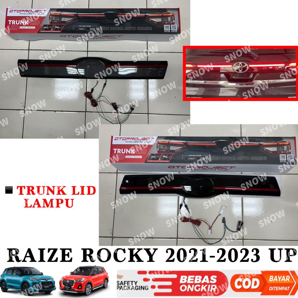 Trunk Lid Raize Rocky Bagasi Belakang LED 2 Function Hitam Carbon