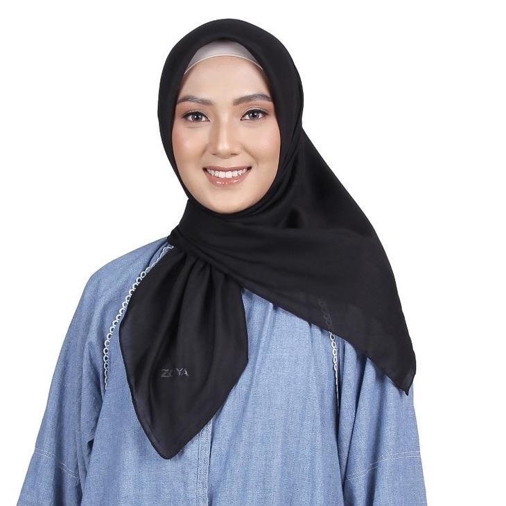 BEST SELLER Zoya Azra Scarf - Kerudung Hijab Segiempat Polos Bahan Polyspun